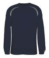 4153 Badger Adult Short-Sleeved Performance Tee with Heather Shoulder Inserts Navy/ Steel