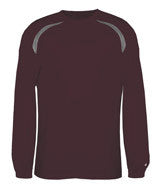 4153 Badger Adult Short-Sleeved Performance Tee with Heather Shoulder Inserts Maroon/ Steel
