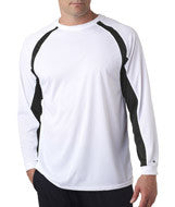 4154 Badger Adult Hook Long-Sleeve Tee White/ Black
