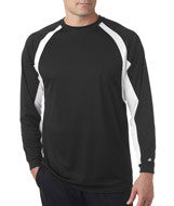 4154 Badger Adult Hook Long-Sleeve Tee Black/ White