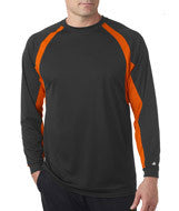 4154 Badger Adult Hook Long-Sleeve Tee Black/ Burnt Orange