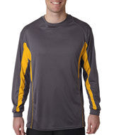 4157 Badger Adult Drive Long-Sleeve Performance Tee Graphite/ Gold