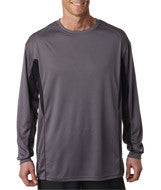 4157 Badger Adult Drive Long-Sleeve Performance Tee Graphite/ Black