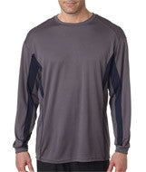 4157 Badger Adult Drive Long-Sleeve Performance Tee Graphite/ Navy