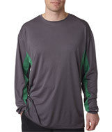 4157 Badger Adult Drive Long-Sleeve Performance Tee Graphite/ Kelly