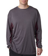 4157 Badger Adult Drive Long-Sleeve Performance Tee Graphite/ Maroon