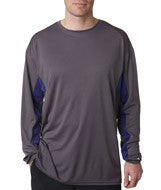 4157 Badger Adult Drive Long-Sleeve Performance Tee Graphite/ Purple