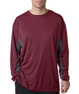4157 Badger Adult Drive Long-Sleeve Performance Tee Cardinal/ Graphite