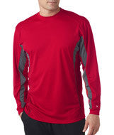 4157 Badger Adult Drive Long-Sleeve Performance Tee Red/ Graphite
