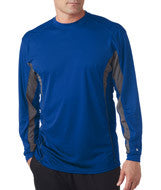 4157 Badger Adult Drive Long-Sleeve Performance Tee Royal/ Graphite