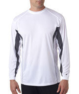 4157 Badger Adult Drive Long-Sleeve Performance Tee White/ Graphite