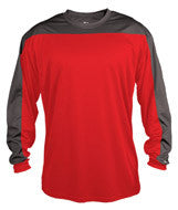 4159 Badger Defender Long Sleeve Tee Red/ Graphite