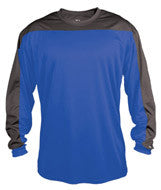 4159 Badger Defender Long Sleeve Tee Royal/ Graphite