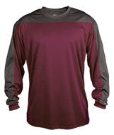 4159 Badger Defender Long Sleeve Tee Maroon/ Graphite