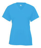4162 Badger B-Core Ladies V-Neck Short-Sleeved Performance Tee Columbia Blue