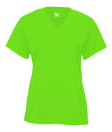 4162 Badger B-Core Ladies V-Neck Short-Sleeved Performance Tee Lime