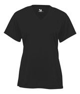 4162 Badger B-Core Ladies V-Neck Short-Sleeved Performance Tee Black