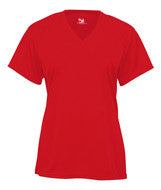 4162 Badger B-Core Ladies V-Neck Short-Sleeved Performance Tee Red