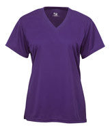 4162 Badger B-Core Ladies V-Neck Short-Sleeved Performance Tee Purple