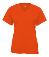 4162 Badger B-Core Ladies V-Neck Short-Sleeved Performance Tee Burnt Orange