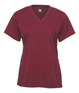 4162 Badger B-Core Ladies V-Neck Short-Sleeved Performance Tee Cardinal