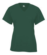 4162 Badger B-Core Ladies V-Neck Short-Sleeved Performance Tee Forest Green