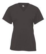 4162 Badger B-Core Ladies V-Neck Short-Sleeved Performance Tee Graphite