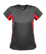 4167 Badger Drive Ladies Tee Graphite/ Red