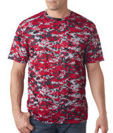4180 Badger Adult Digital Tee Red Digital
