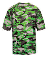 4181 Badger Adult Camo Tee Lime Camouflage