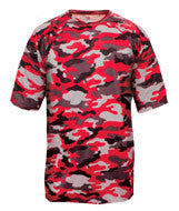 4181 Badger Adult Camo Tee Red Camouflage