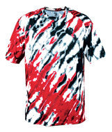 4182 Badger Adult Tie Dri Tee Red Tie Dri