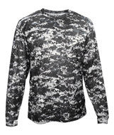 4184 Badger Adult Digital Long-Sleeve Tee Black Digital