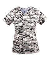 4186 Badger Ladies' Digital V-Neck Tee White Digital