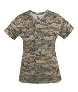 4186 Badger Ladies' Digital V-Neck Tee Sand Digital