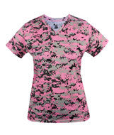 4186 Badger Ladies' Digital V-Neck Tee Pink Digital