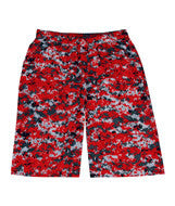 4187 Badger Adult 10" Digital Sublimated Print Shorts Red Digital