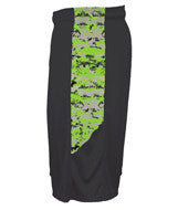 4189 Badger Badger Men's 10" Inseam Digital Panel Side-Pocket Camo Short Black/ Lime Digital