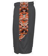 4189 Badger Badger Men's 10" Inseam Digital Panel Side-Pocket Camo Short Graphite/ Burnt Orange Digital