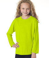 42400B Gildan Performance&trade; Youth Long-Sleeve T-Shirt Safety Green