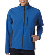 4260 Storm Creek Ladies' Waterproof/Breathable Soft Shell Jacket Storm Blue/ Tar