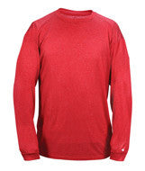 4304 Badger Men's Long-Sleeved Pro Heather Tee Red
