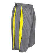 4310 Badger Adult Fusion 10" Shorts Steel/ Safety Yellow