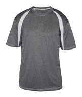 4340 Badger Adult Fusion Short-Sleeve Tee Carbon/ White