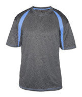 4340 Badger Adult Fusion Short-Sleeve Tee Carbon/ Columbia Blue