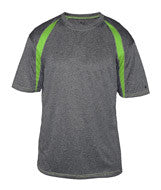 4340 Badger Adult Fusion Short-Sleeve Tee Carbon/ Lime