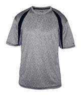 4340 Badger Adult Fusion Short-Sleeve Tee Steel/ Black