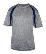 4340 Badger Adult Fusion Short-Sleeve Tee Steel/ Navy