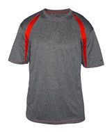 4340 Badger Adult Fusion Short-Sleeve Tee Carbon/ Red
