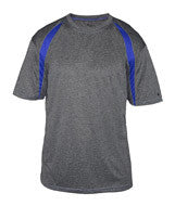 4340 Badger Adult Fusion Short-Sleeve Tee Carbon/ Royal